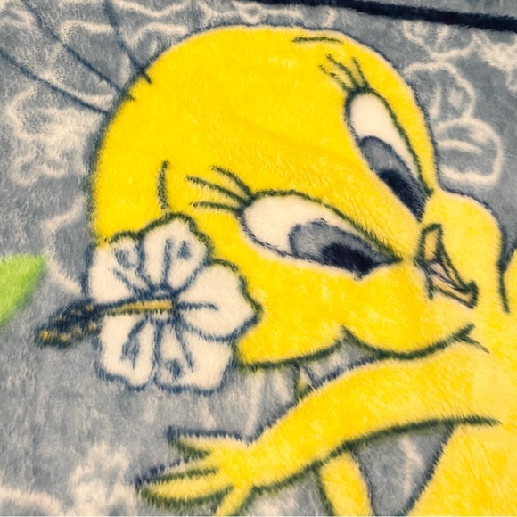 Vintage Tweety Bird Blanket 57” x 41.5” Flowers - Picture 15 of 16